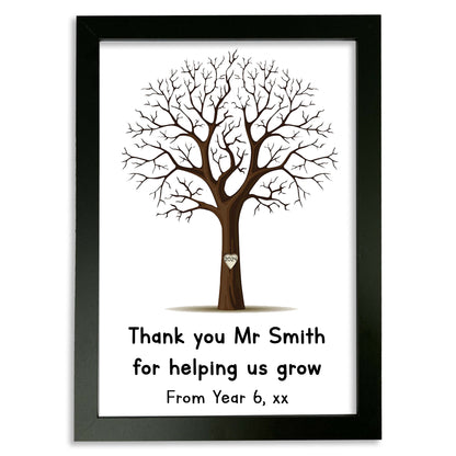 Teacher Thank You Fingerprint Tree - Thank You for Helping us Grow