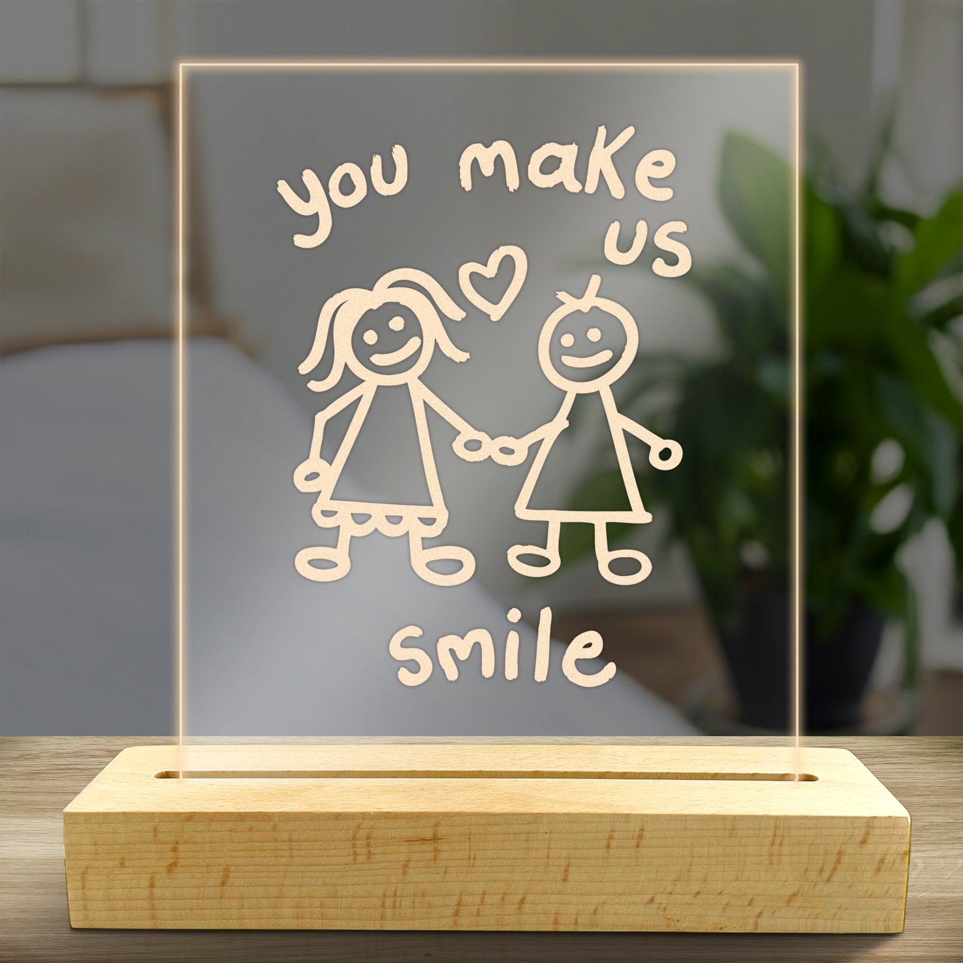 Personalised Acrylic Light Text or Drawing - Warm White