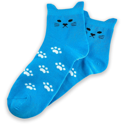 Cute Cat Ear Ankle Socks - Blue