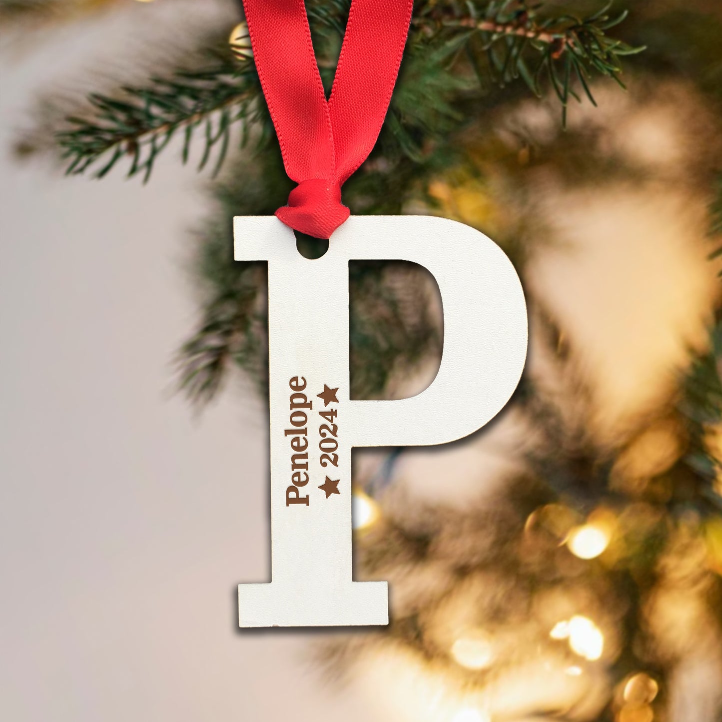 Personalised Name and Year Tree Decoration