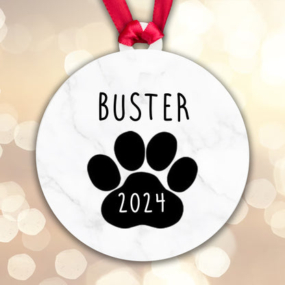 Personalised Acrylic Bauble - Dog [Name & Year]