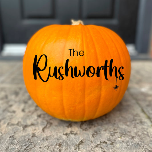 Personalised Surname Halloween Pumpkin Sticker