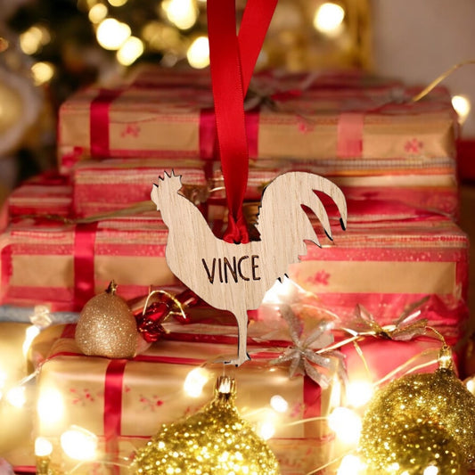 Personalised Cockerel Christmas Tree Decoration