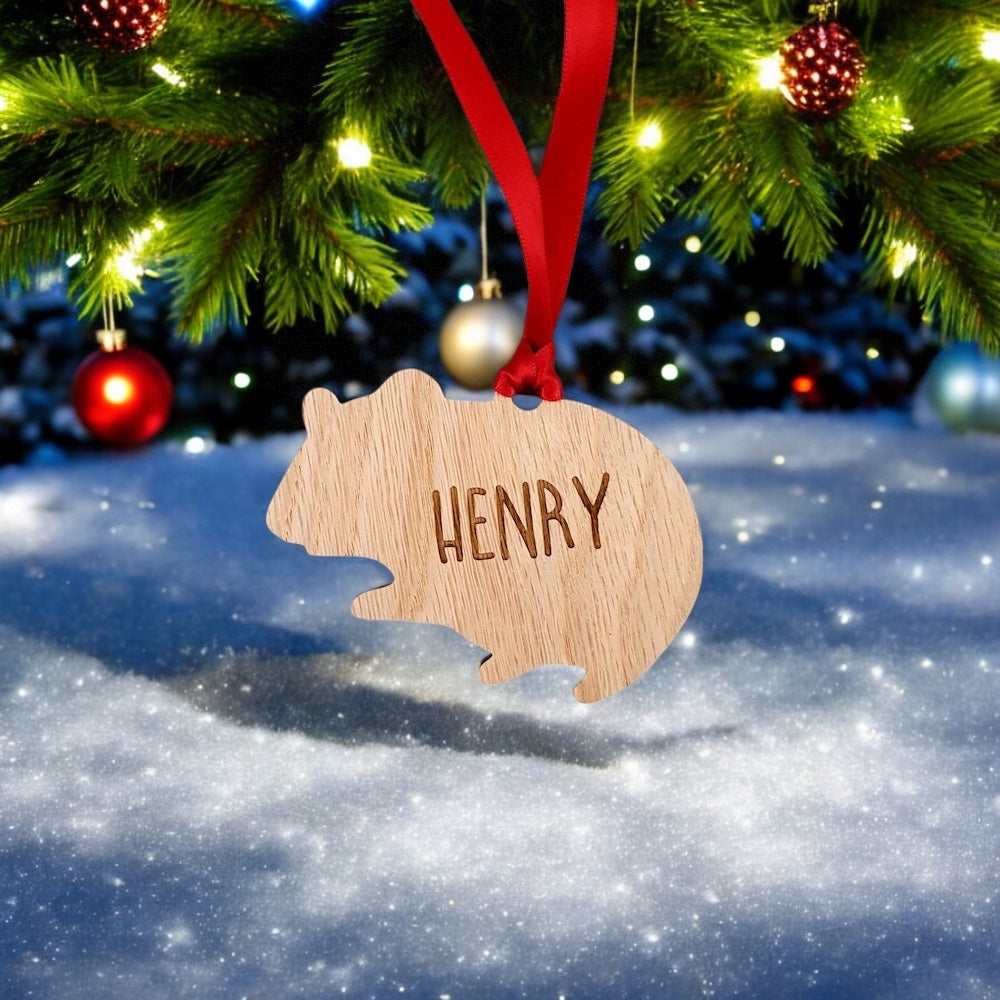 Personalised Hamster Christmas Tree Decoration