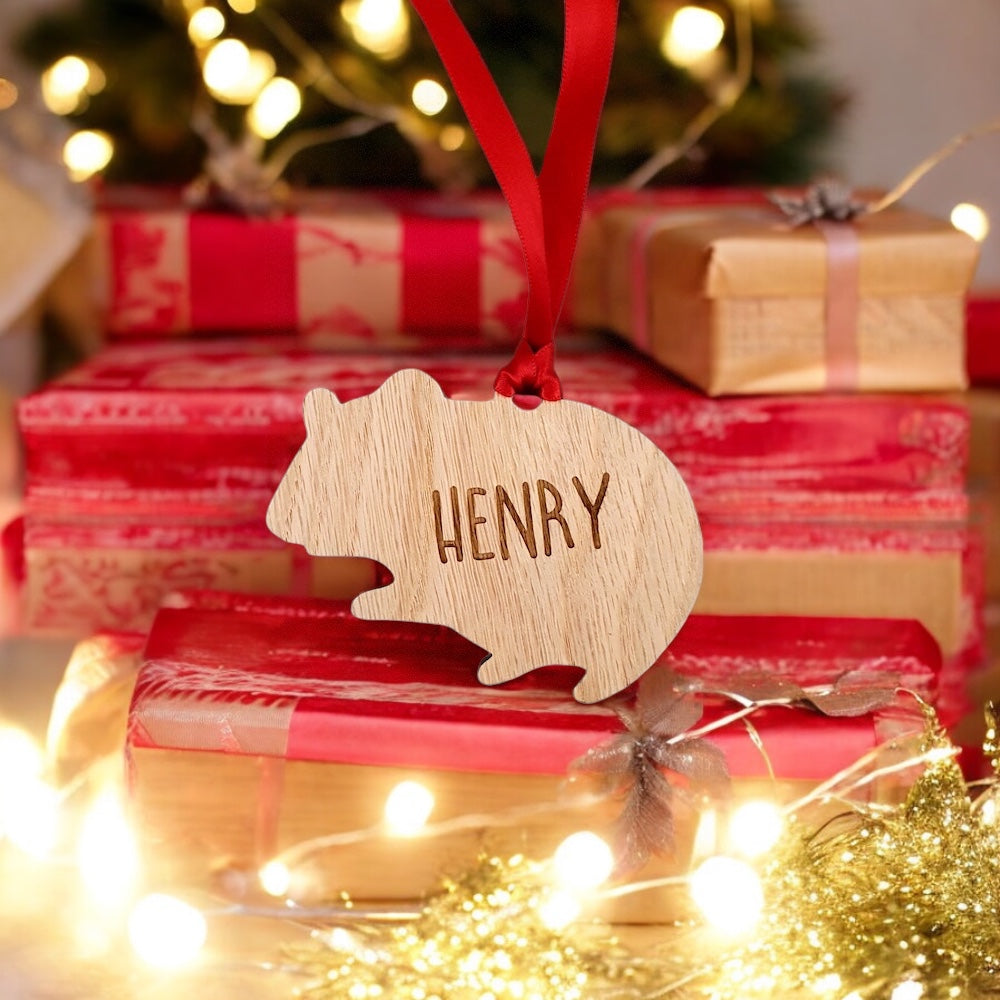 Personalised Hamster Christmas Tree Decoration