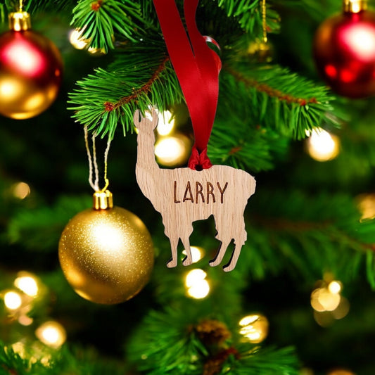 Personalised Llama Christmas Tree Decoration