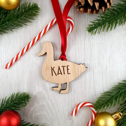 Personalised Duck Christmas Tree Decoration