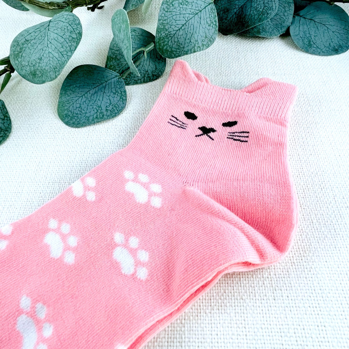 Cute Cat Ear Ankle Socks - Pink