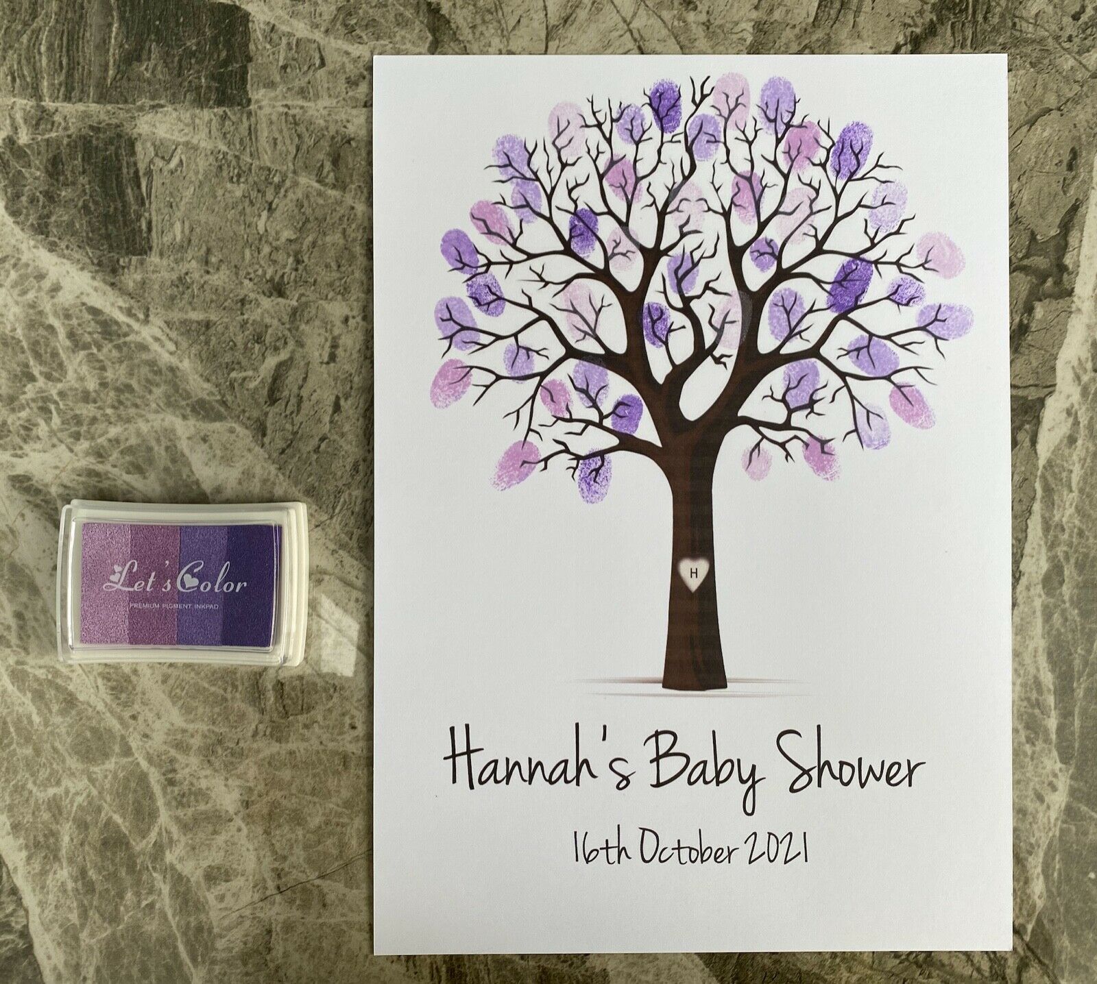 Personalised Baby Shower Fingerprint Tree Guestbook