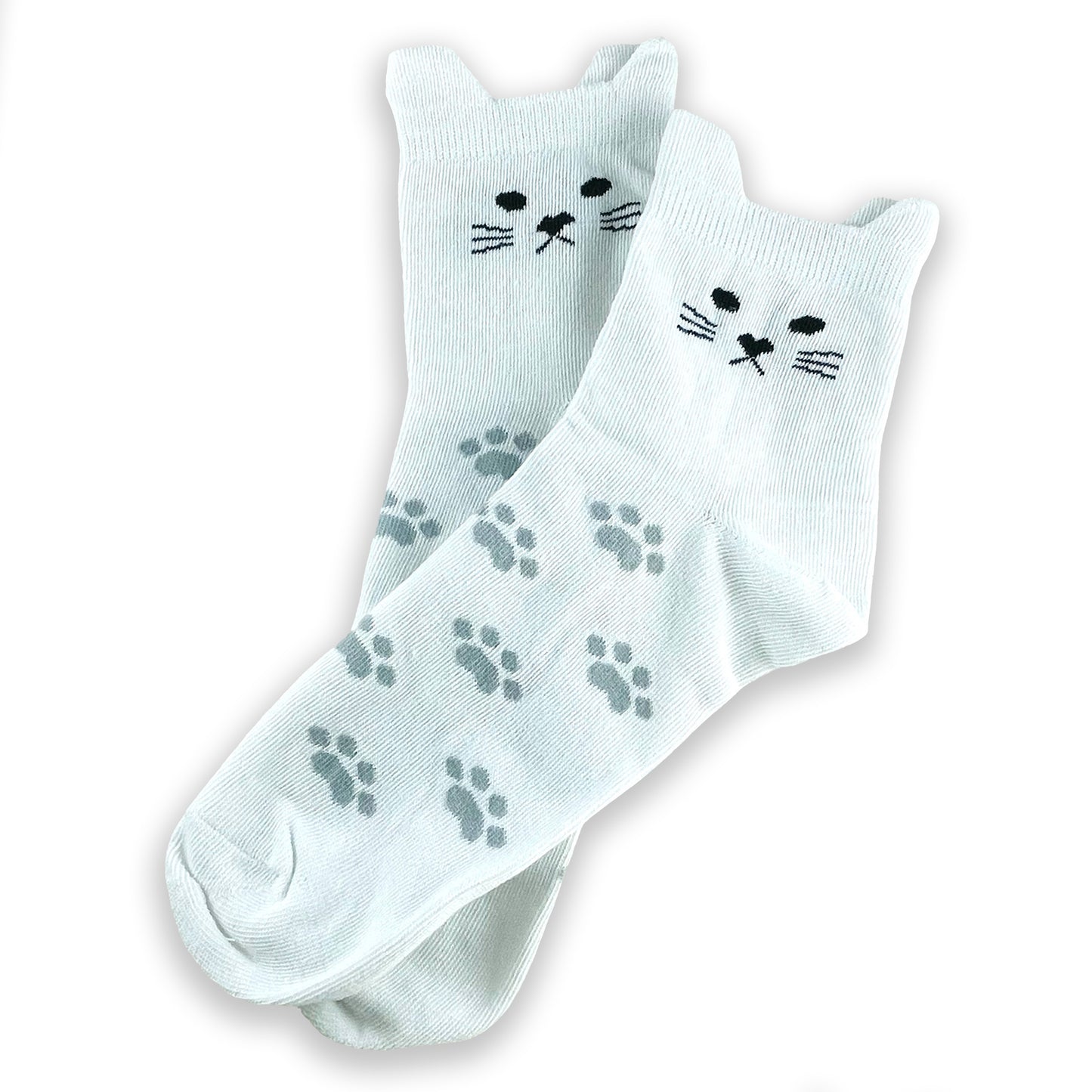 Cute Cat Ear Ankle Socks - White