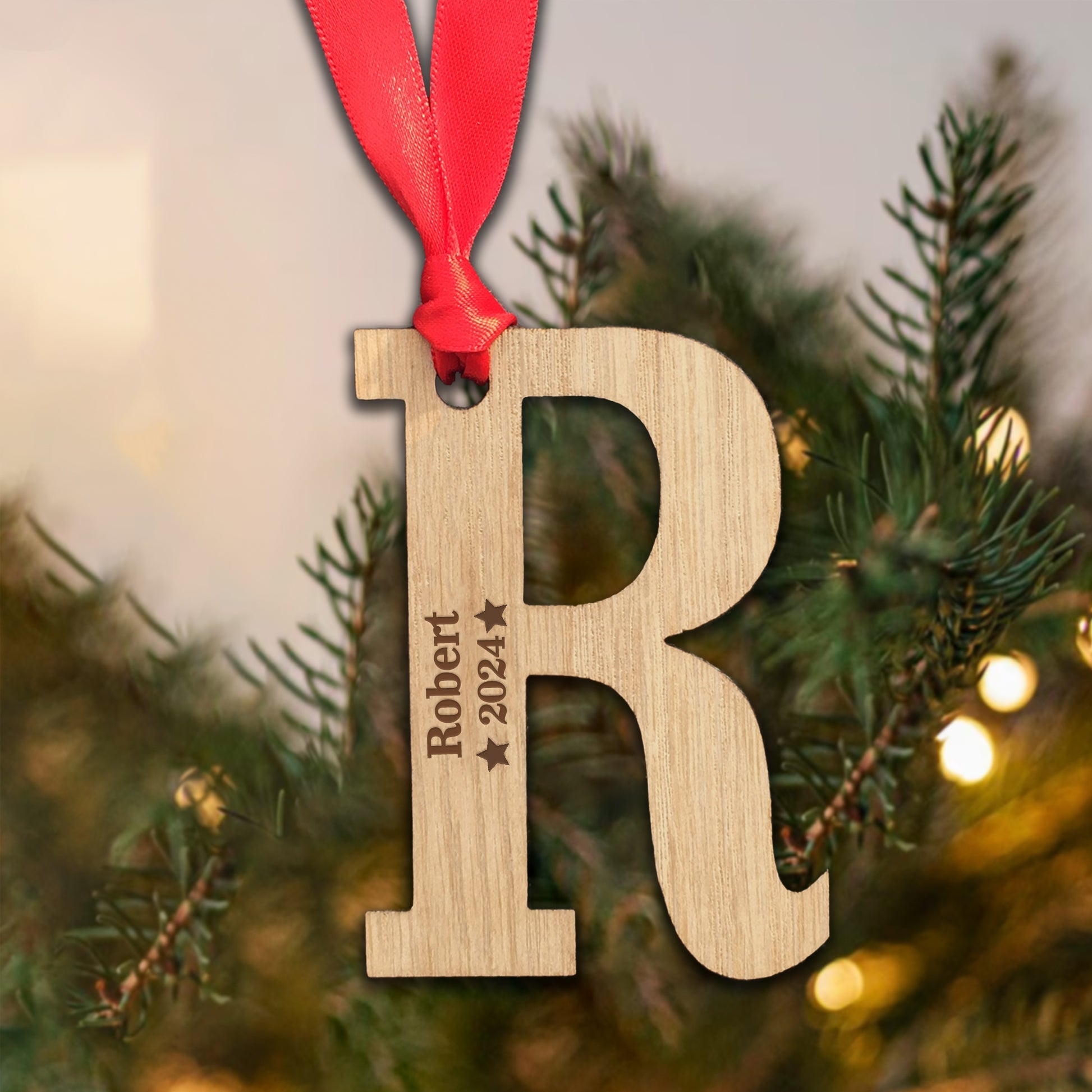 Personalised Name and Year Tree Decoration