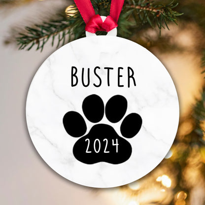 Personalised Acrylic Bauble - Dog [Name & Year]