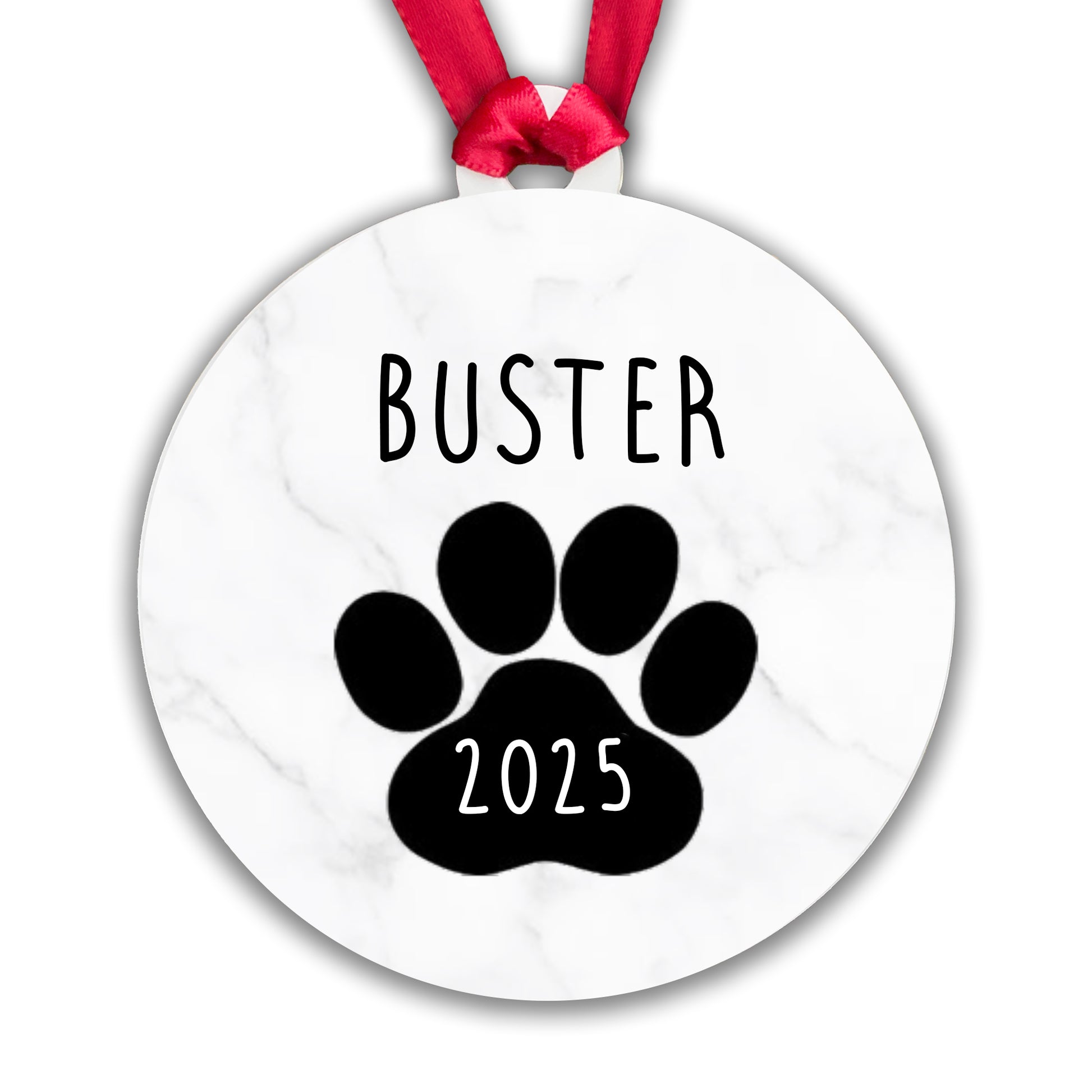 Personalised Acrylic Dog Bauble - Add your name and year! Gift Boxed!