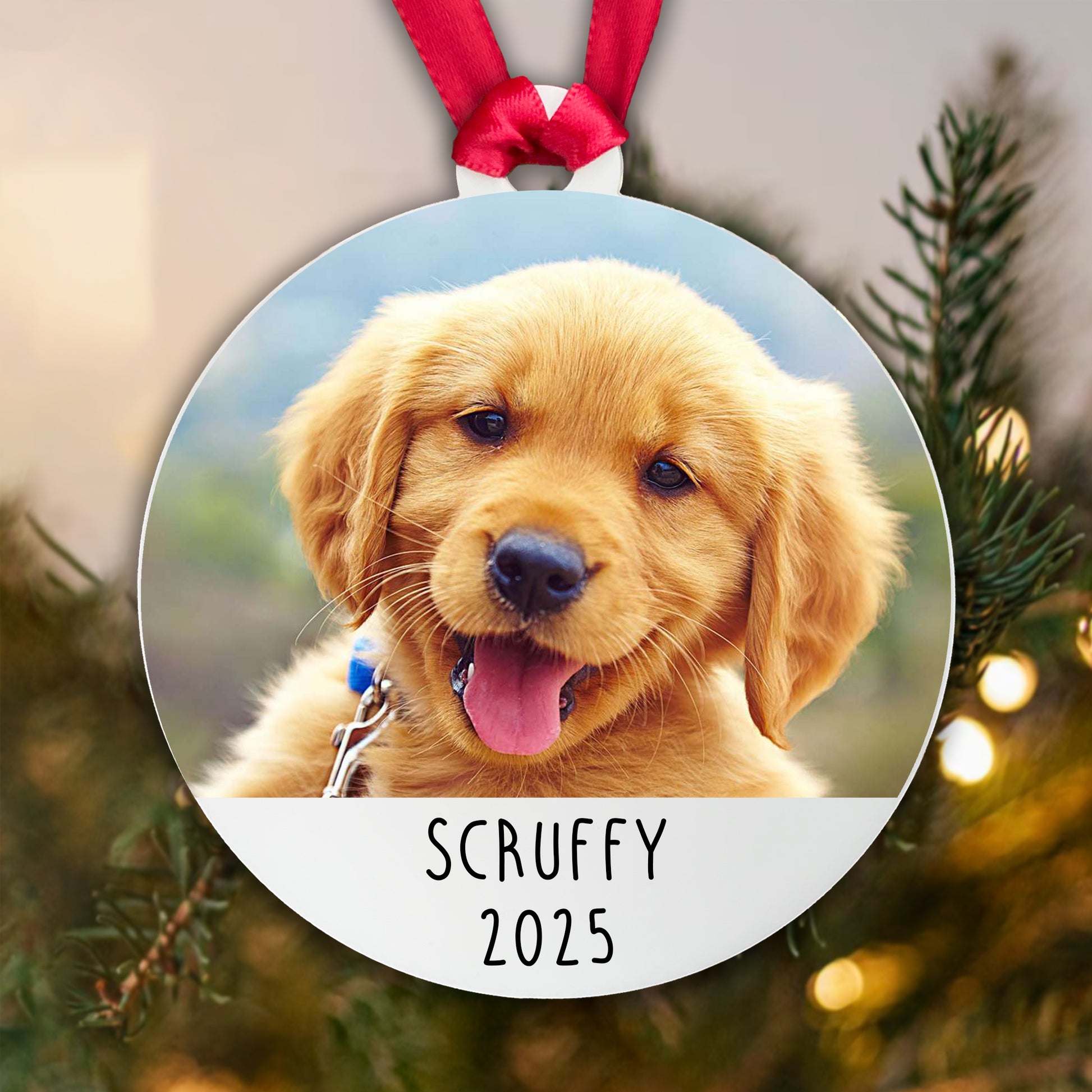 Personalised Dog Photo Bauble Tree Decoration