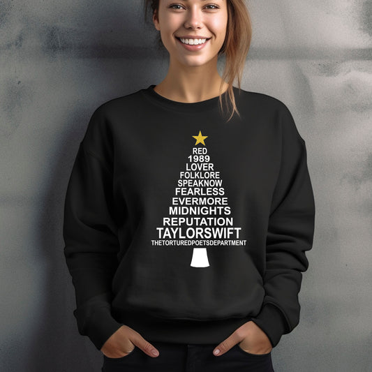 Taylor Inspired Christmas Jumper - Music Album Lyrics - Black Jumper