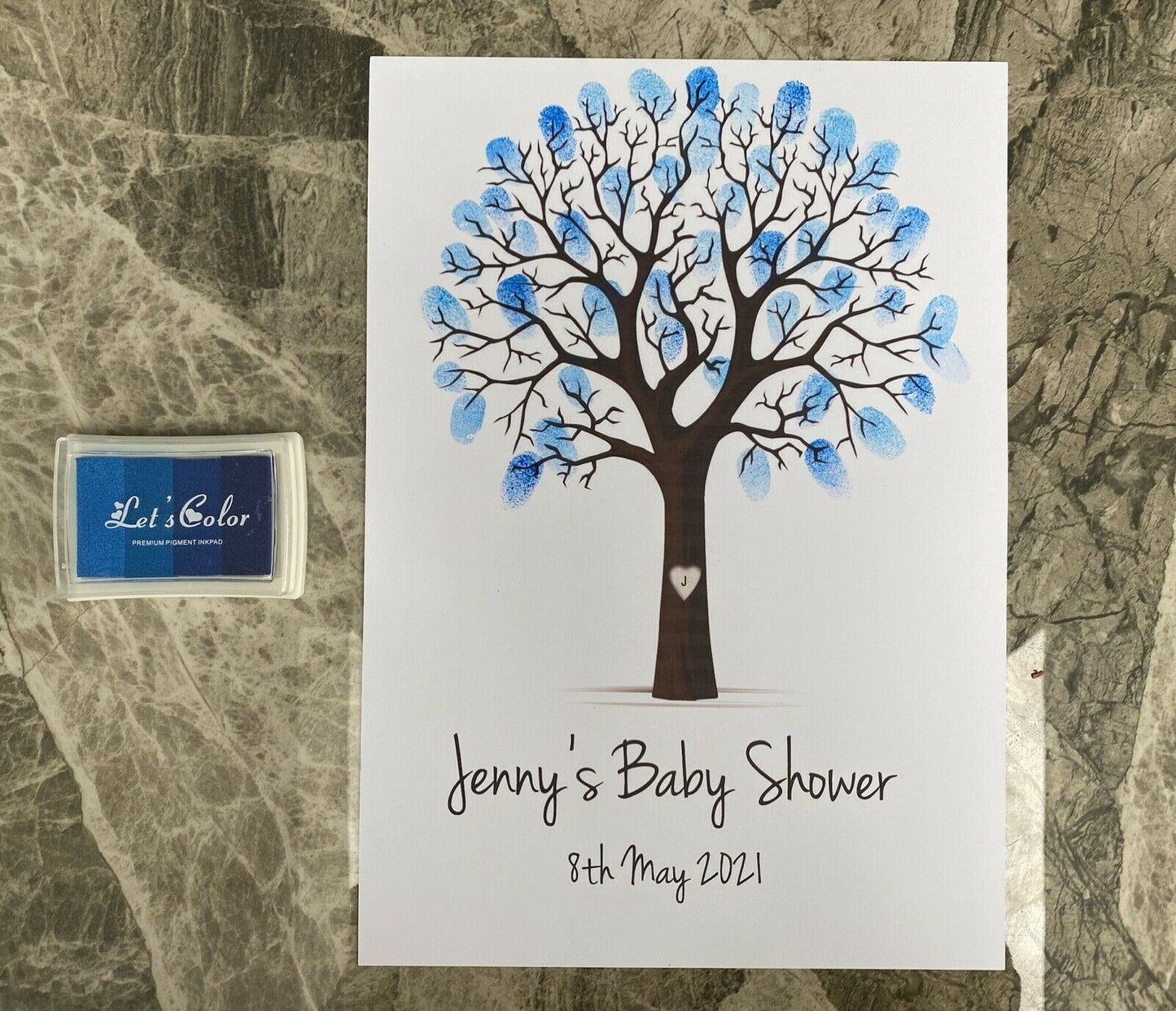 Personalised Baby Shower Fingerprint Tree Guestbook