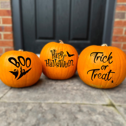 3 Pack Pumpkin Vinyl Stickers