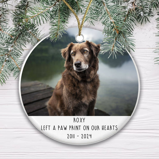 Personalised Dog Memorial Ceramic Tree Decoration Bauble | Dog Puppy Animal Pet 