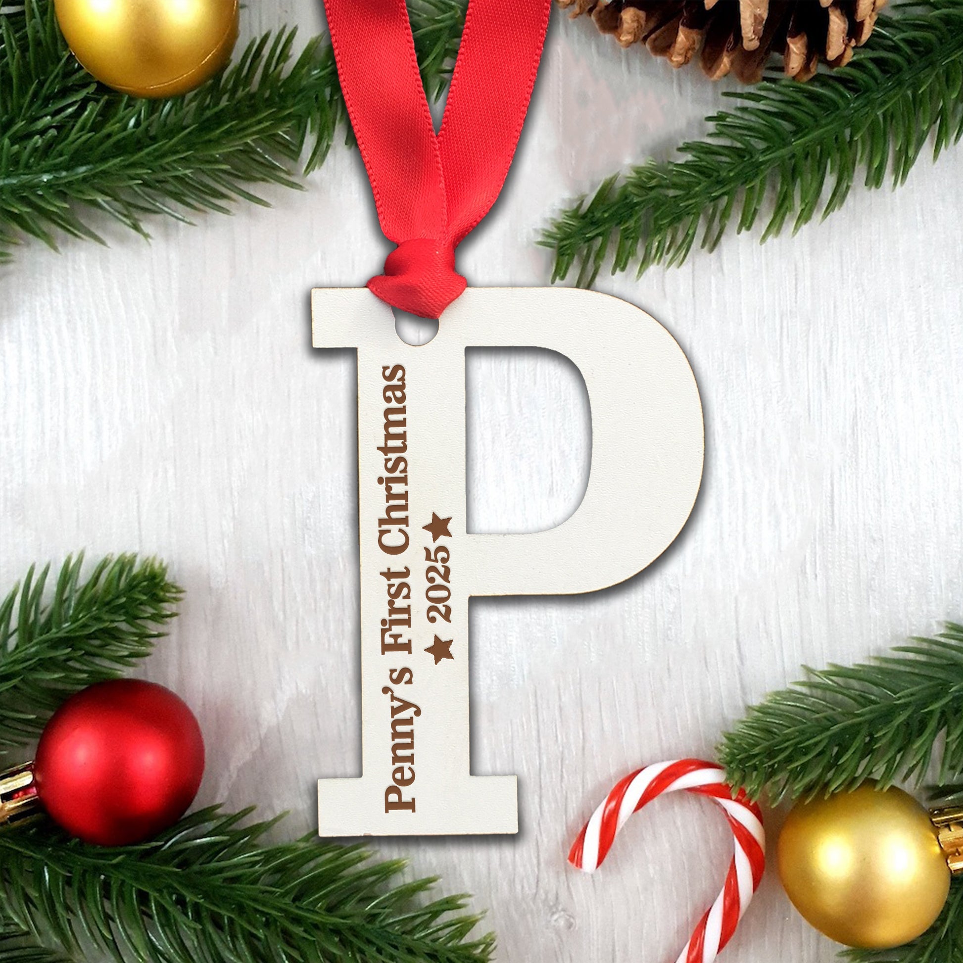 Personalised Name's First Christmas Tree Decoration