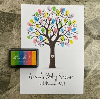 Personalised Baby Shower Fingerprint Tree Guestbook