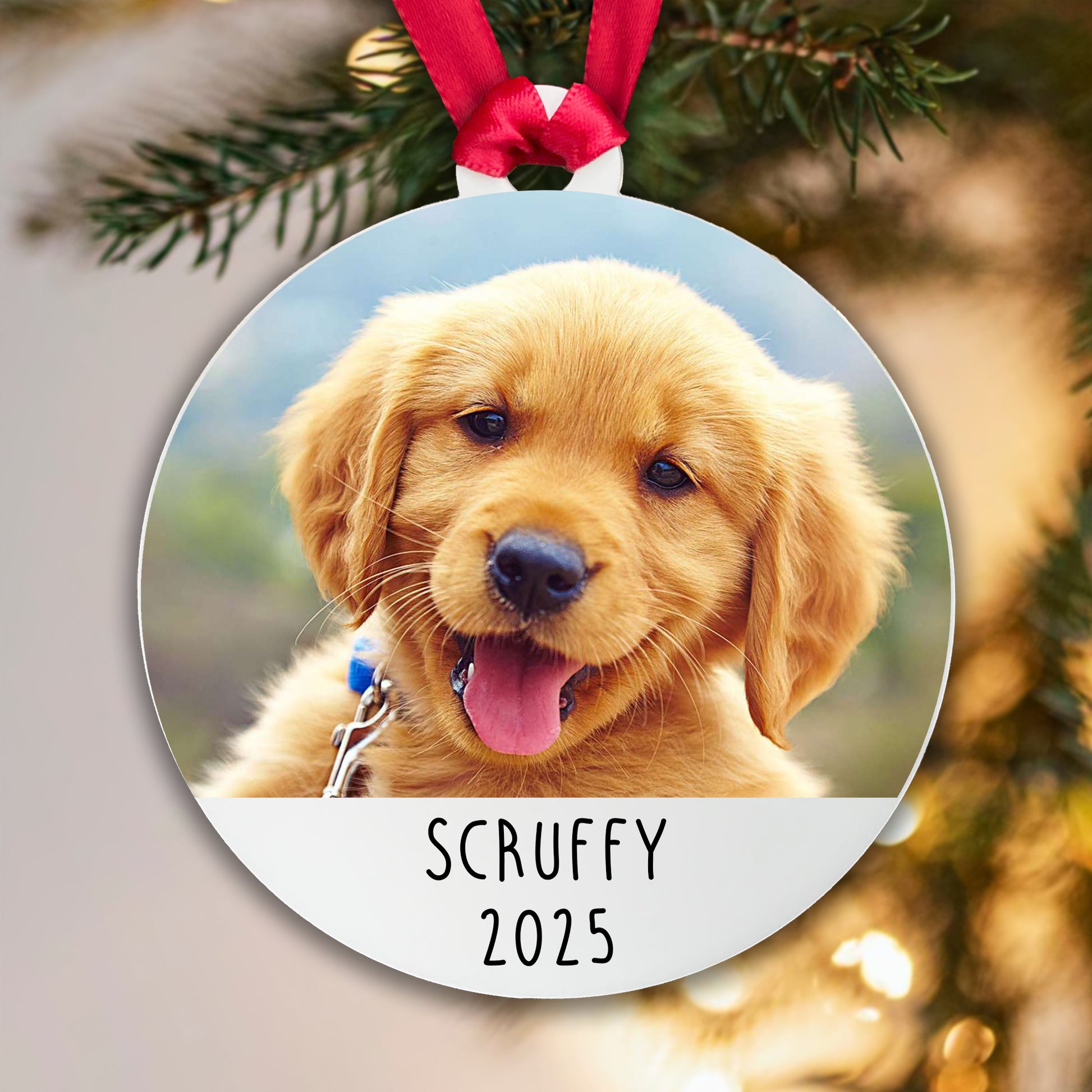 Personalised Dog Photo Bauble Tree Decoration