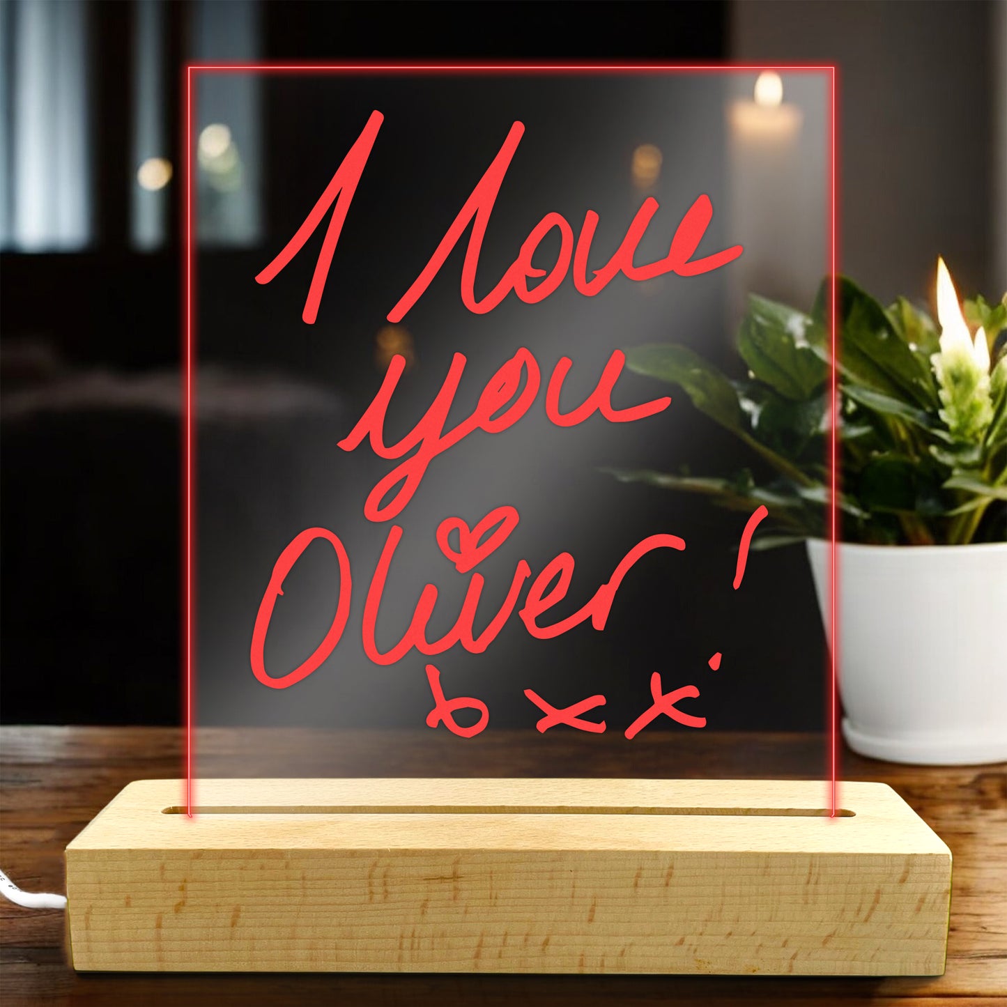 Personalised Acrylic Light Text or Drawing - Multicolour  LED