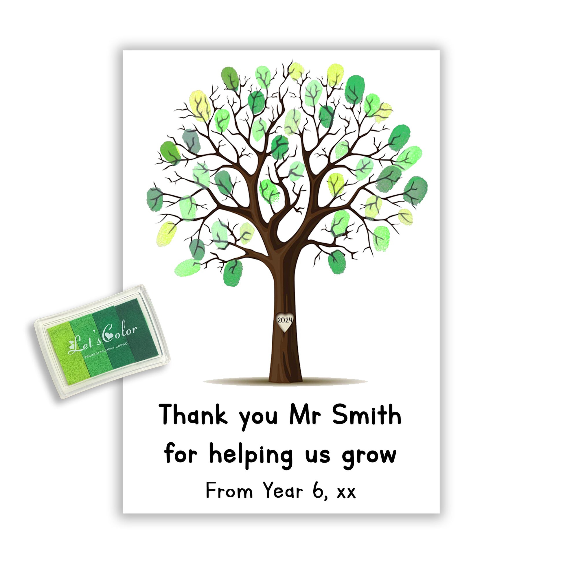 Teacher Thank You Fingerprint Tree - Thank You for Helping us Grow