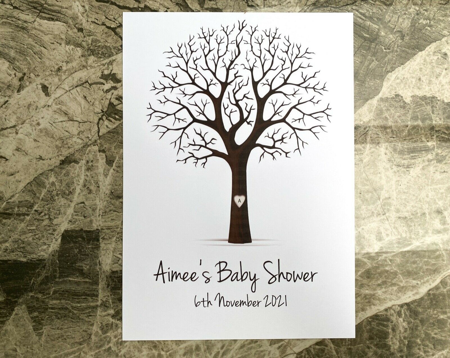 Personalised Baby Shower Fingerprint Tree Guestbook