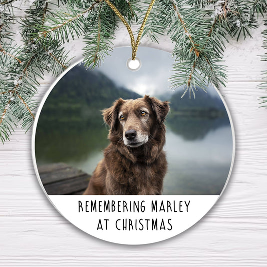 Personalised Pet Memorial Bauble - Remembering Cat Dog at Christmas