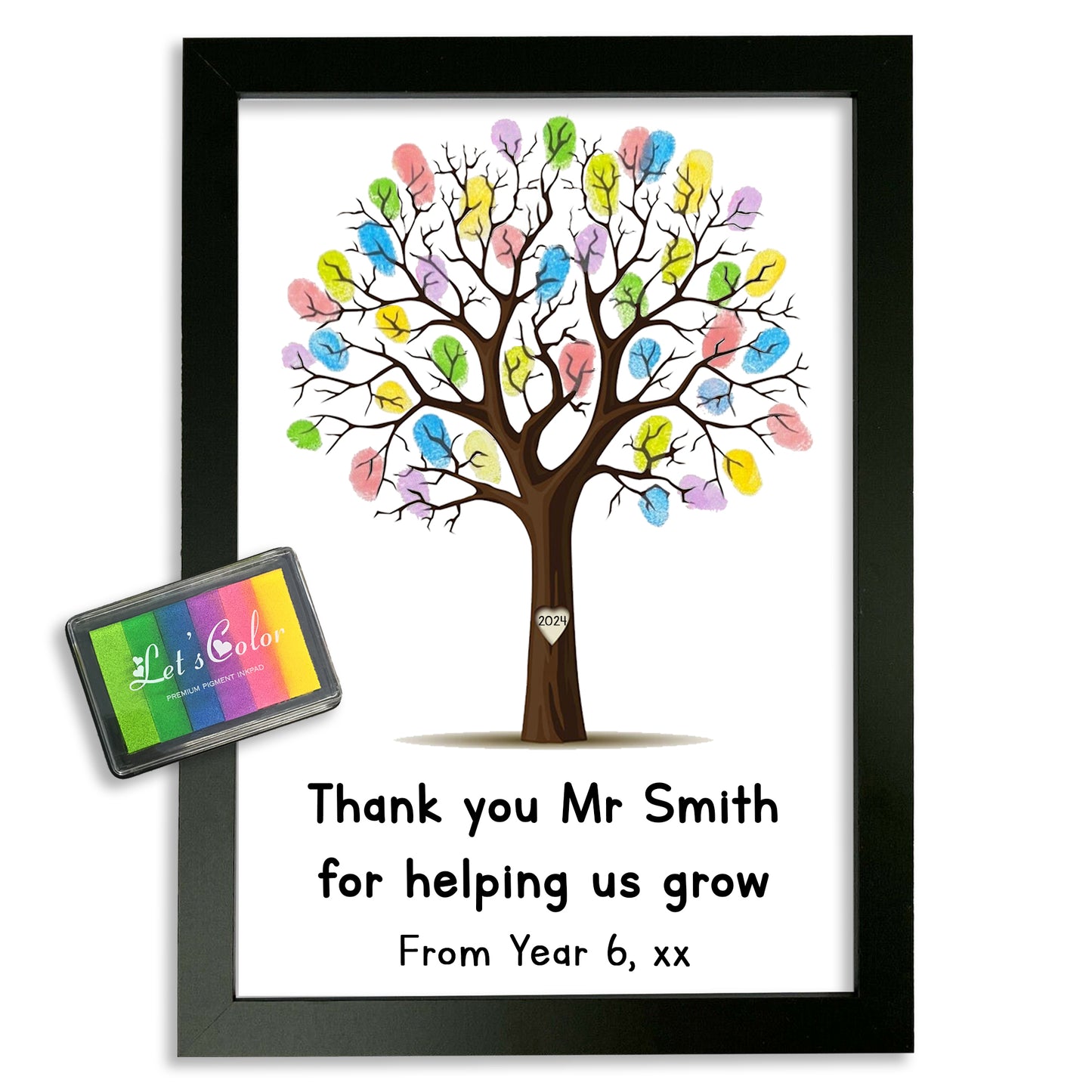 Teacher Thank You Fingerprint Tree - Thank You for Helping us Grow