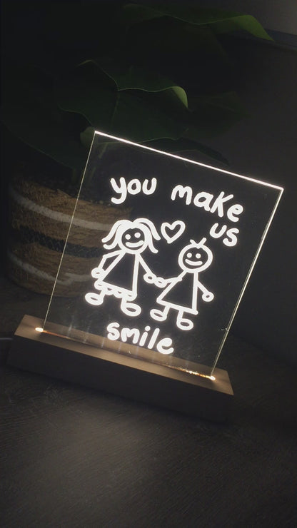 Personalised Acrylic Light Text or Drawing - Warm White