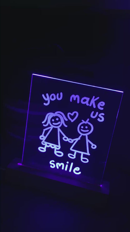 Personalised Acrylic Light Text or Drawing - Multicolour  LED