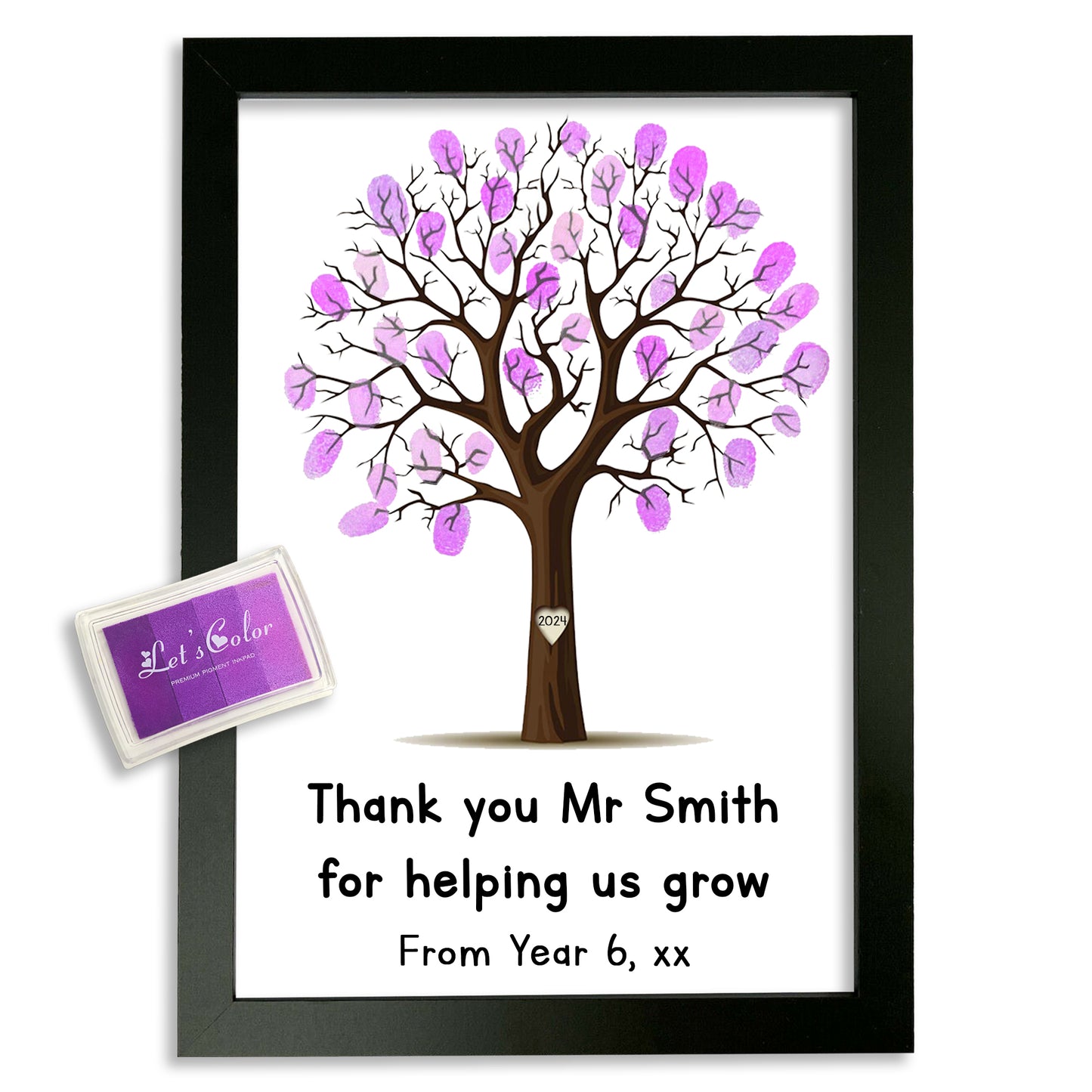 Teacher Thank You Fingerprint Tree - Thank You for Helping us Grow