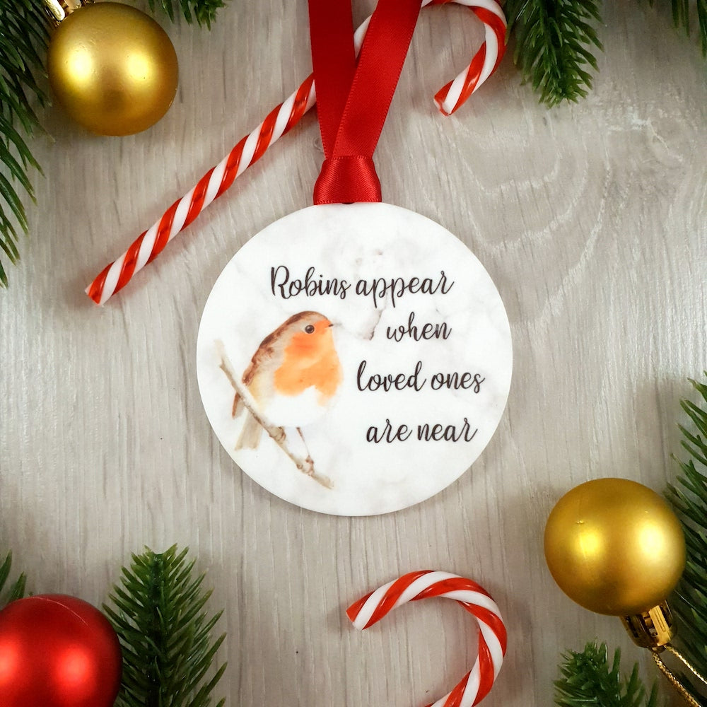 Robins appear when loved ones are near - Acrylic Bauble