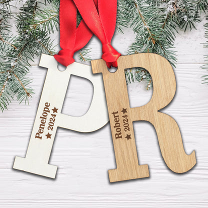 Personalised Name and Year Tree Decoration