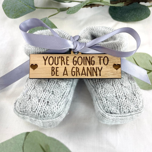 Guess What' Booties - Grey & Gift Boxed - "You're Going to Be..." - A Granny