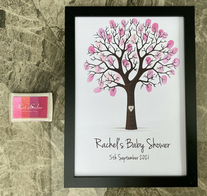 Personalised Baby Shower Fingerprint Tree Guestbook