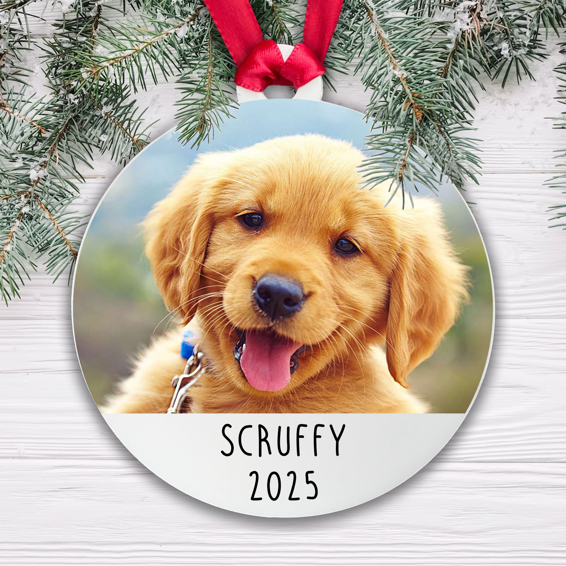 Personalised Dog Photo Bauble Tree Decoration