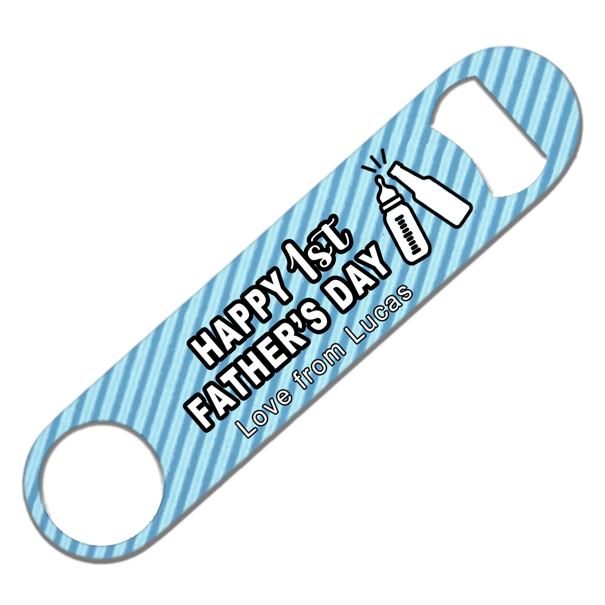 Personalised Bottle Opener - Happy 1st Father's Day Love from Name