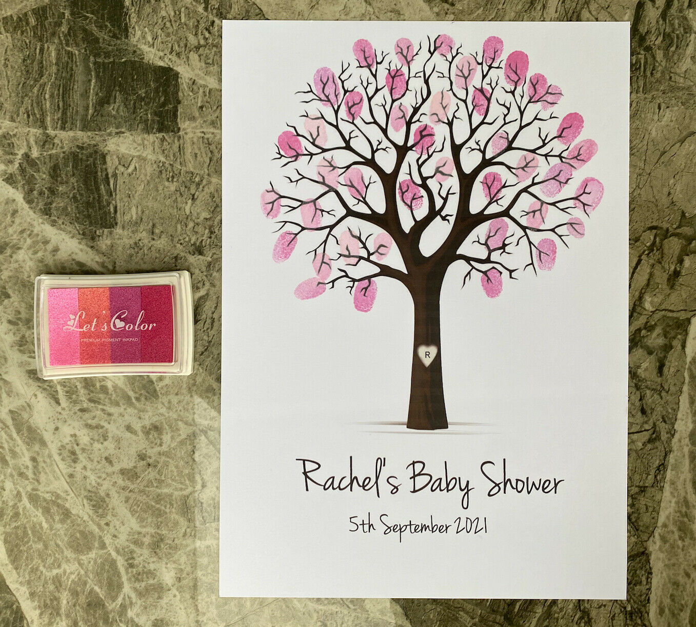 Personalised Baby Shower Fingerprint Tree Guestbook