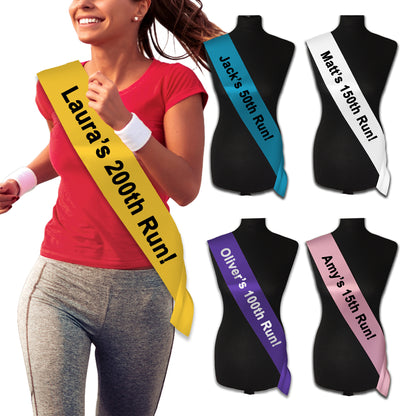 Personalised Running Achievement Sash - Any Name & Number!