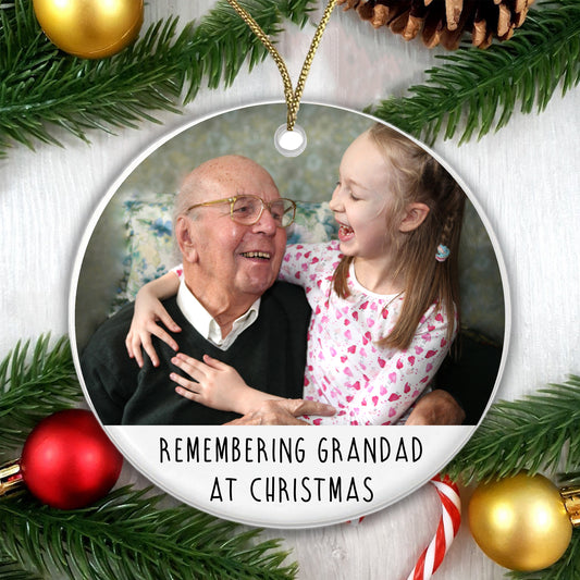 Personalised Ceramic Memorial Bauble - Remembering at Christmas