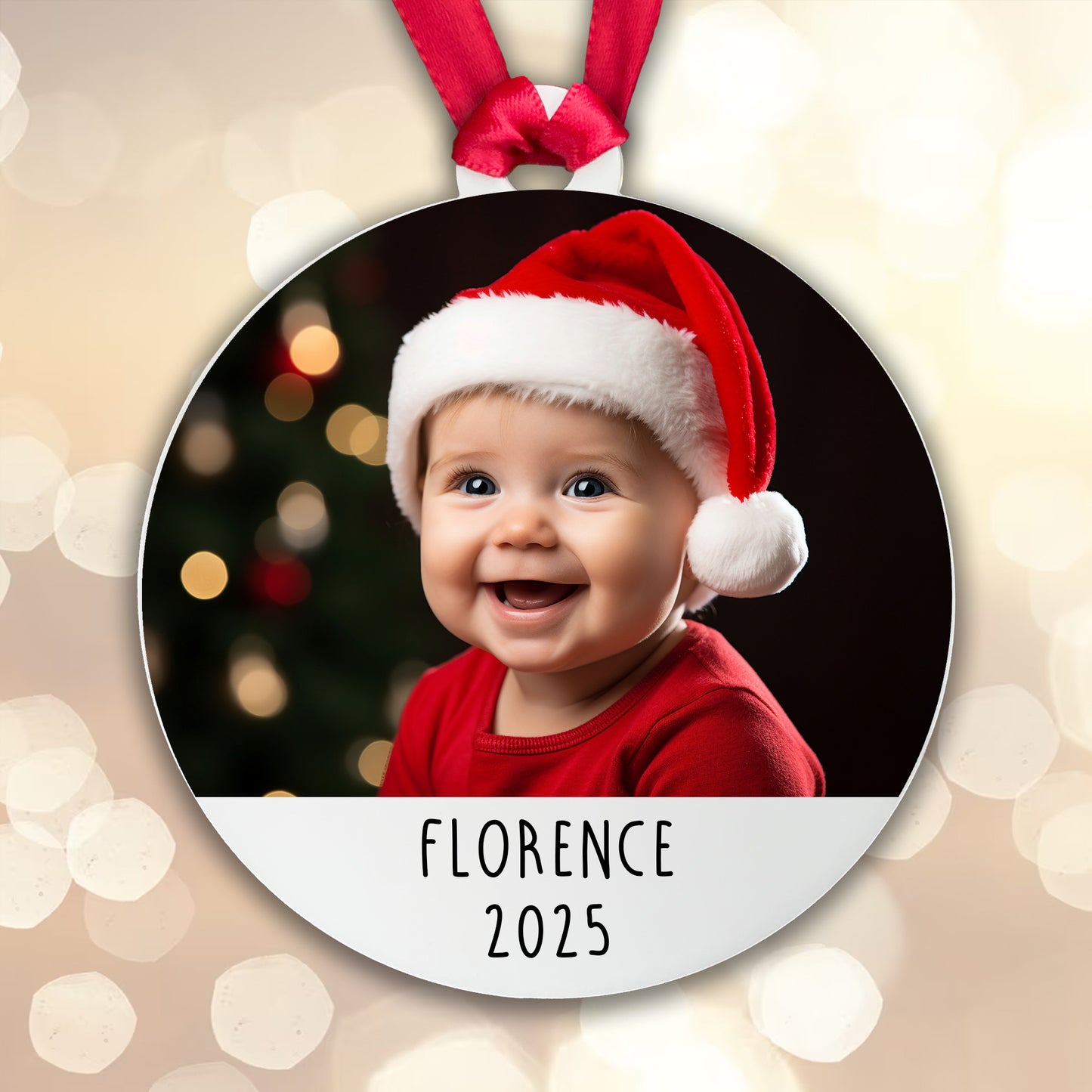 Personalised Christmas Acrylic Photo Baby Bauble