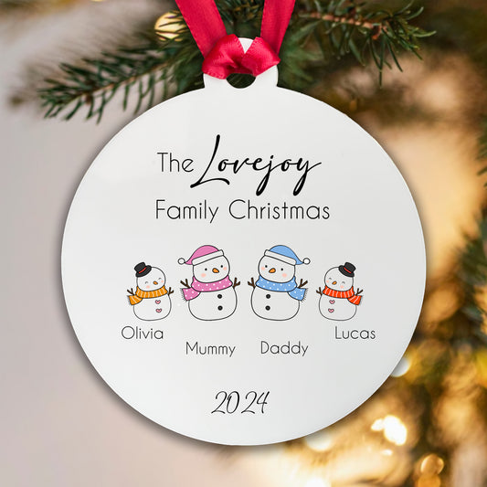 SURNAME Family Christmas Bauble Whole Family Tree Decoration