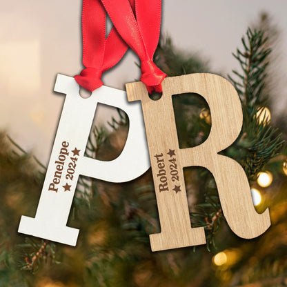 Personalised Name and Year Tree Decoration