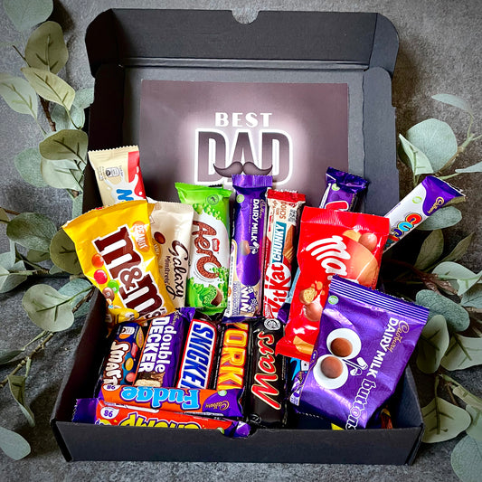 Luxury Father's Day Chocolate Hamper Gift - 20 FULL SIZE Chocolate Bars  - Fathers day Gift Box - Dad Grandad Grandpa Step Dad Gift